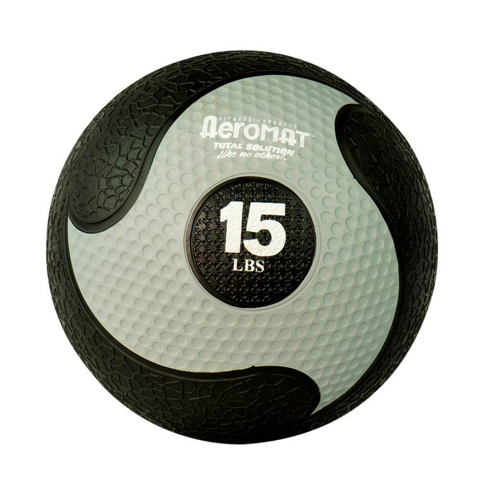 Aeromat Deluxe Medicine Ball, 15 Pounds, Black and Gray