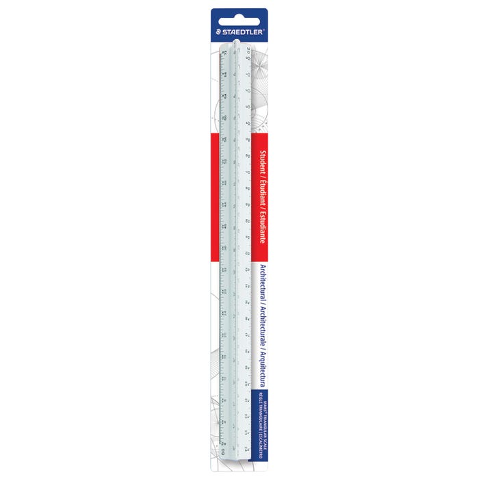 Staedtler Student Architect's Imperial Scale, 12 Inch, Plastic, White