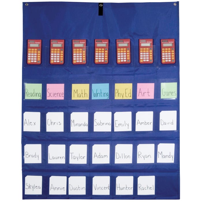 School Smart Calculator and Cell Phone Storage Pocket Chart, 30 x 38 Inches