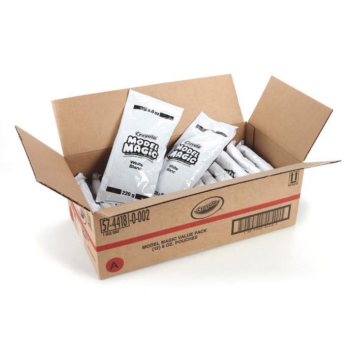 Crayola Model Magic Value Pack, 8 Ounce Pouches, White, Set of 12