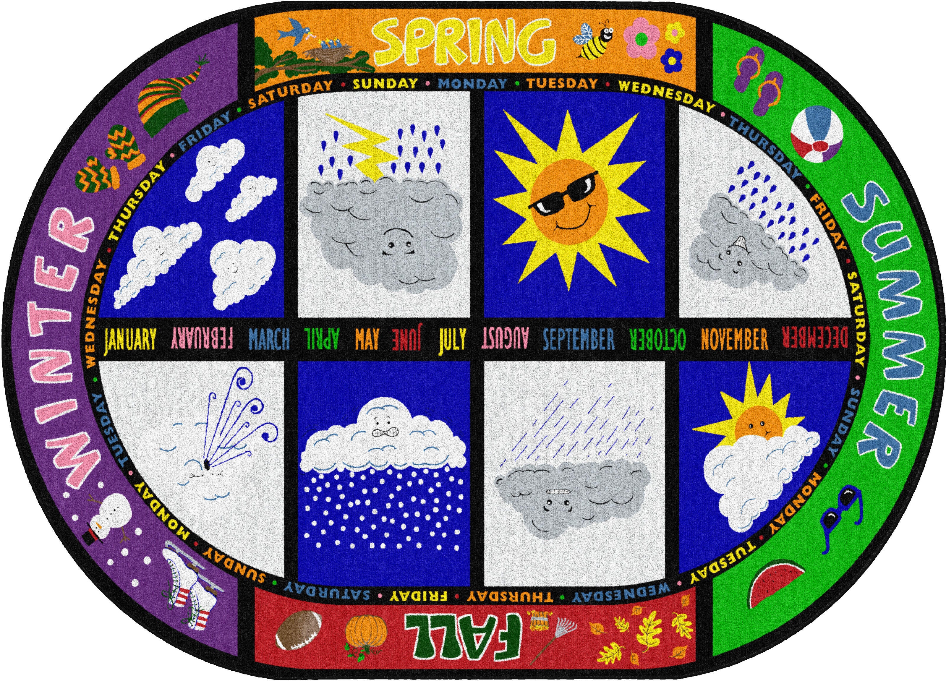 Flagship Carpets Weather Today Carpet, Oval 4002326