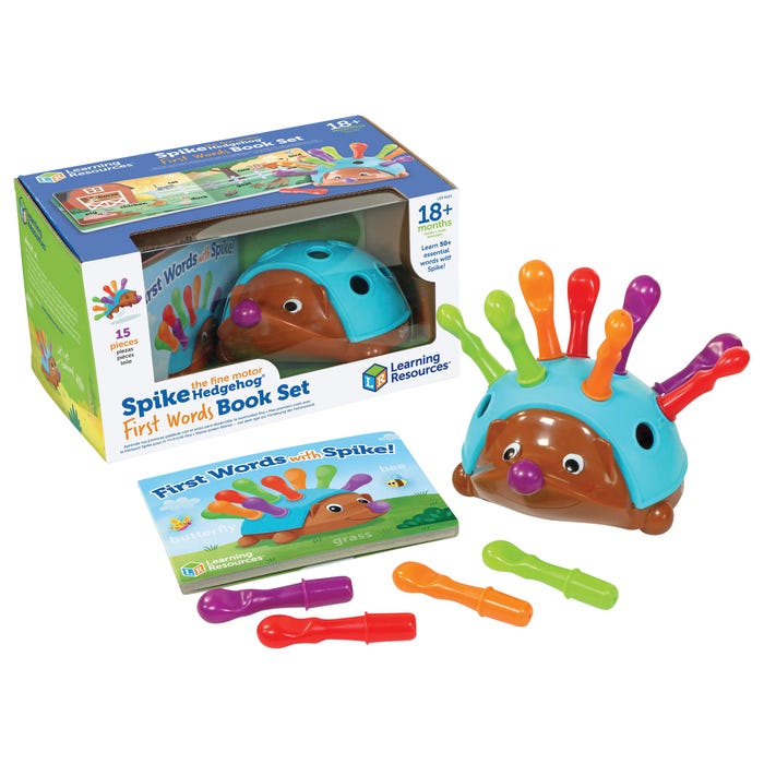 Learning Resources Spike the Fine Motor Hedgehog First Words Book Set, 15 Pieces