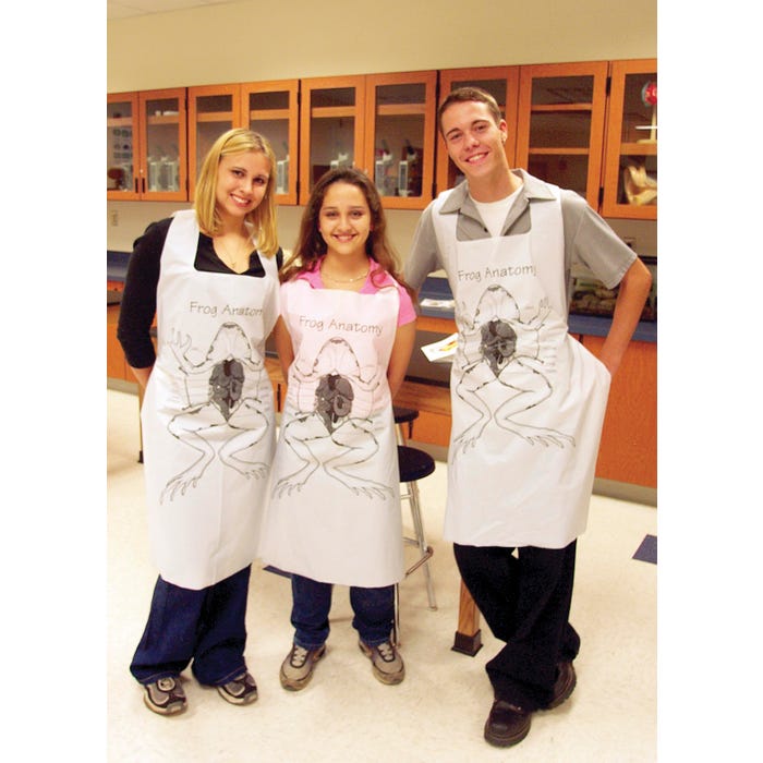 Frey Scientific Disposable Frog Anatomy Polyethylene Aprons, Pack of 100