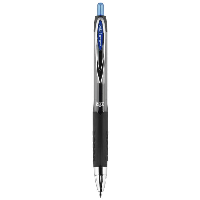 uniball 207 Retractable Gel Pen, 0.7 mm Medium Tip, Blue