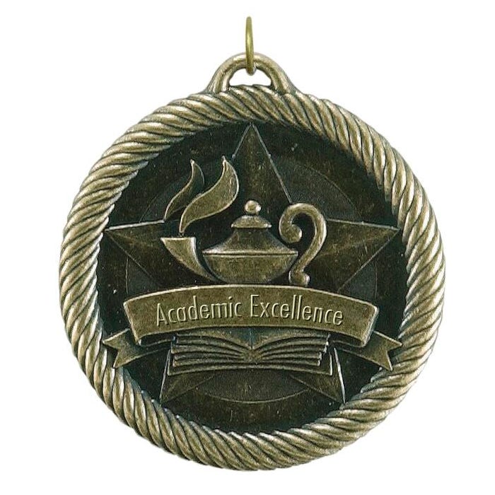 PDU CAT Multi-Level Dovetail/Academic Excellence Value Medal, 2 Inches, Solid Die Cast, Gold
