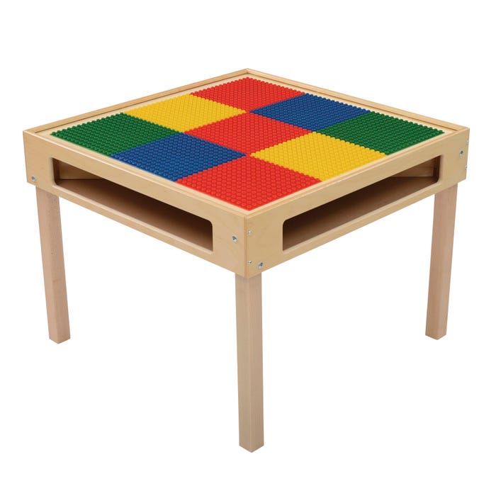 Childcraft Block Table, Preschool Grid Top, 32-1/4 x 32-1/4 x 24-3/16 Inches