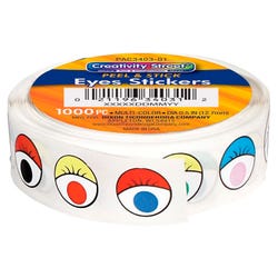 Creativity Street Flat Wiggle Eye Sticker, 10 mm, Multi-Color, Pack of 1000, Item Number 401644