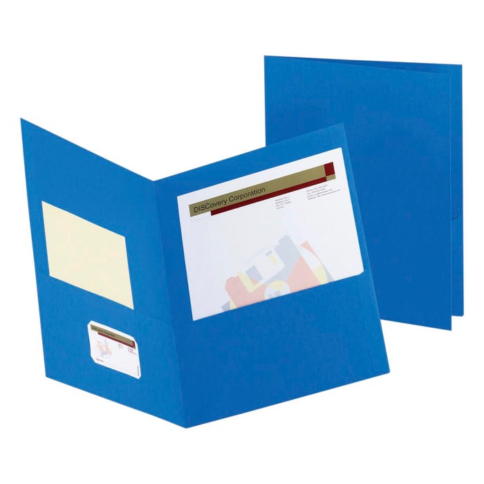 Oxford Jumbo 2-Pocket Folder, 12 x 9 Inches, Royal Blue, Pack of 25