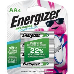 Energizer Recharge Power Plus Rechargeable Batteries, AA, Pack of 4 090256