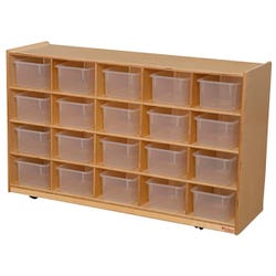 Tip Me Not's Storage Unit, 20 Trays, Plywood, 48 x 15 x 30 Inches, Black