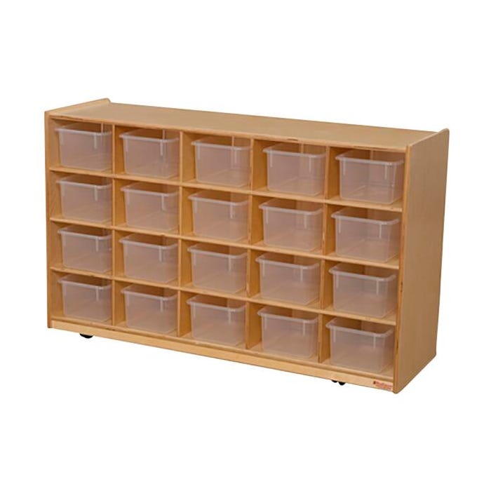 Tip Me Not's Storage Unit, 20 Trays, Plywood, 48 x 15 x 30 Inches, Black