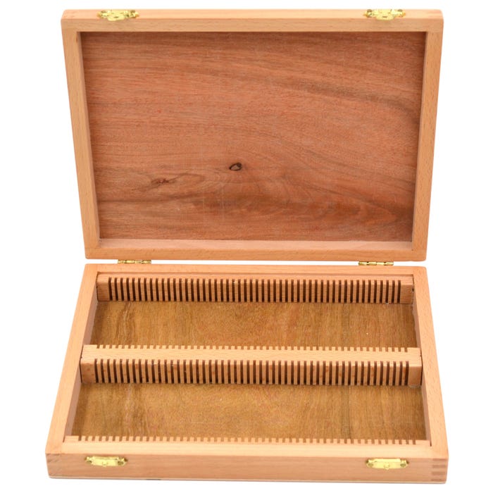 Eisco Labs Wooden Slide Box, With Latch, Holds 100 Slides