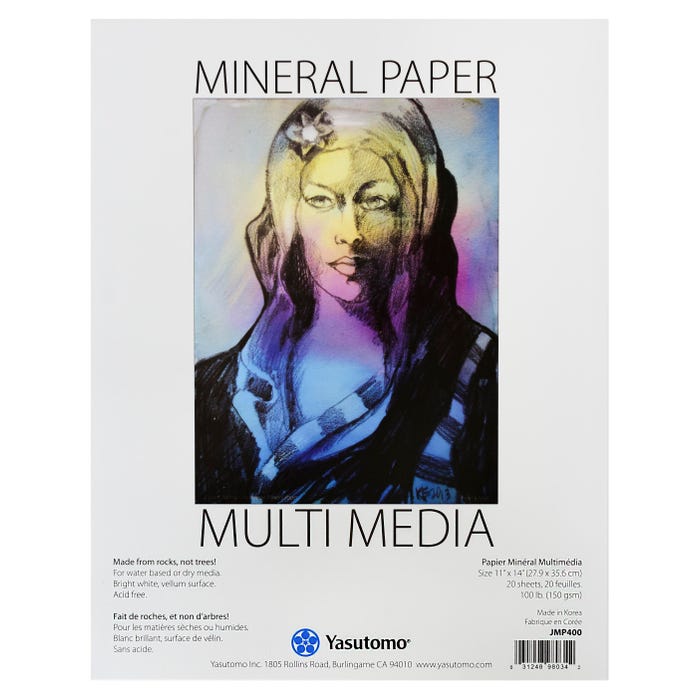 Yasutomo Mineral Paper Pad, 11 x 14 Inches, 100 lb., 20 Sheets