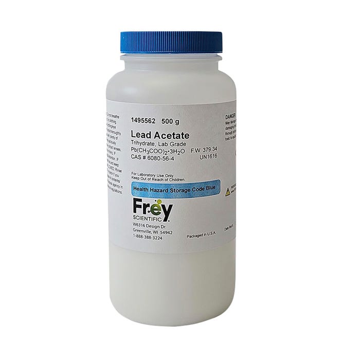 Frey Scientific Lead Acetate, Trihydrate, Lab Grade, 500 Grams