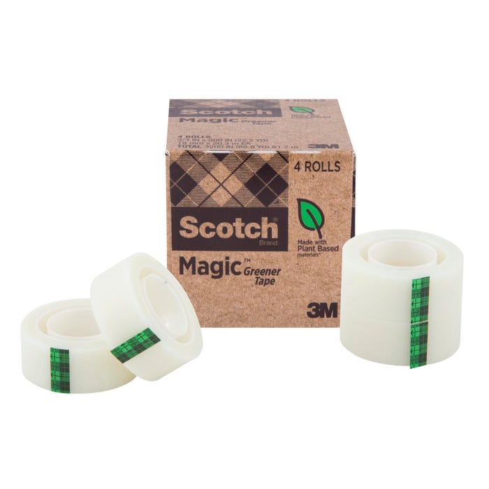 Scotch 812 Magic Greener Tape, 0.75 x 800 Inch, Matte Clear, Pack of 4