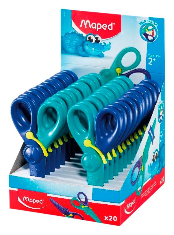 Maped Kidicut Spring-Assisted Plastic Safety Scissors, 4-3/4 Inches, Pack of 20, Item Number 2023188