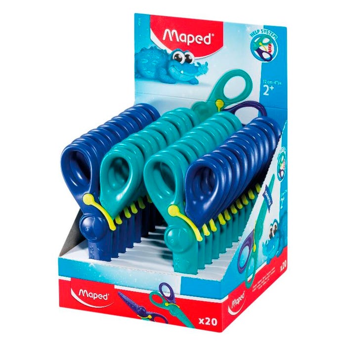 Maped Kidicut Spring-Assisted Plastic Safety Scissors, 4-3/4 Inches, Pack of 20