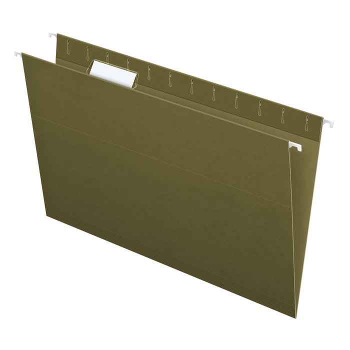 Pendaflex Essentials Hanging File Folder, 1/5 Cut, Legal Size, Standard Green, Pack of 25