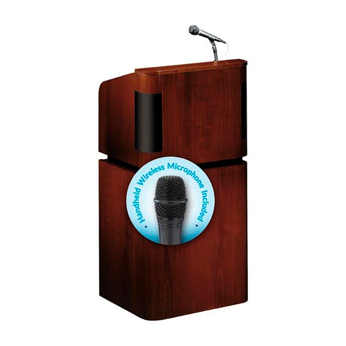 Oklahoma Sound Tabletop and Base Combo Sound Lectern, Mahogany on Walnut