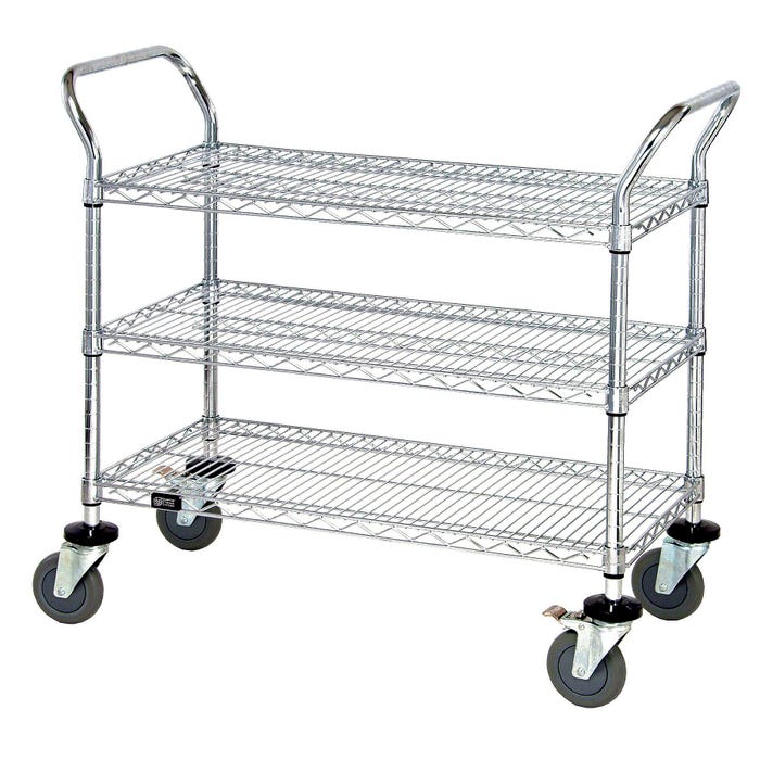 Quantum 3-Shelf Utility Cart with 4 Wheels