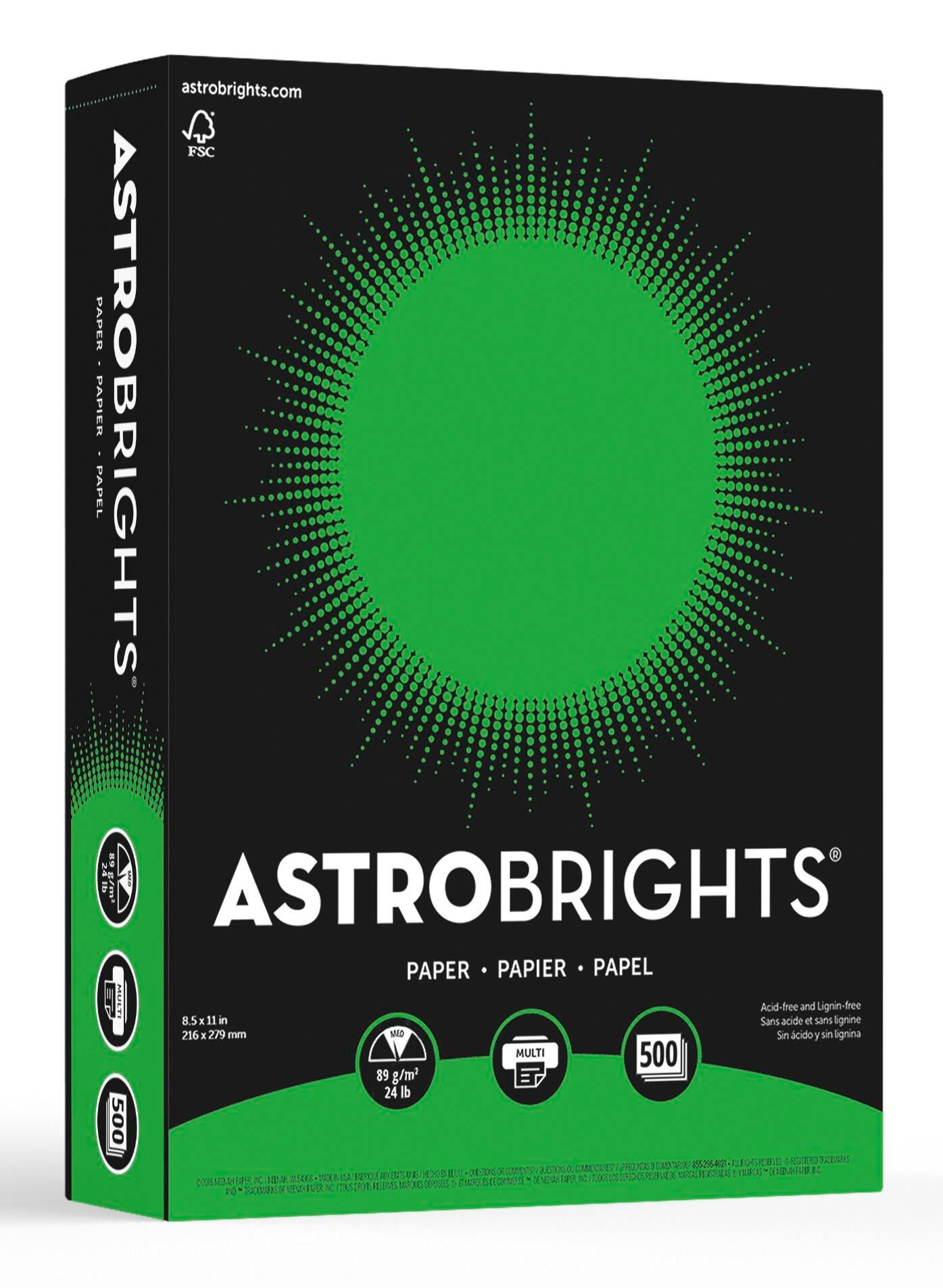 Astrobrights Premium Color Paper, 8-1/2 x 11 Inches, 24 Pound, Gamma Green