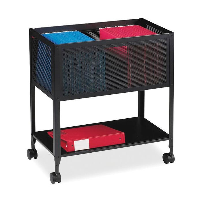 Lorell Mobile Mesh Rolling File, 28-1/4 in H x 24-1/2 in W x 25 in D, Black, 4 Wheel