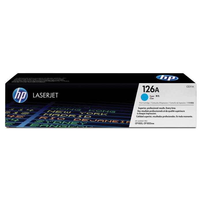 HP 126A Ink Toner Cartridge, CE311A, Cyan