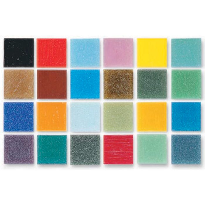 Mosaic Mercantile Authentic Glass Mosaic Tiles, 3/8 Inch, Assorted Colors, 3 Pounds