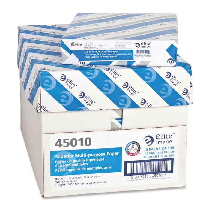 Elite Multipurpose Paper, 8-1/2 x 11 Inches, 20 lb, 5000 Sheets