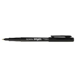 School Smart Ultra Fine Permanent Marker Pens, Quick-Drying and Water Resistant, 0.6 mm Tip, Black, Pack of 12 085032