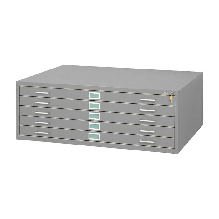 Safco 5-Drawer Steel Flat File Cabinet, Large, 53-1/2 x 41-1/2 x 16-1/2 Inches