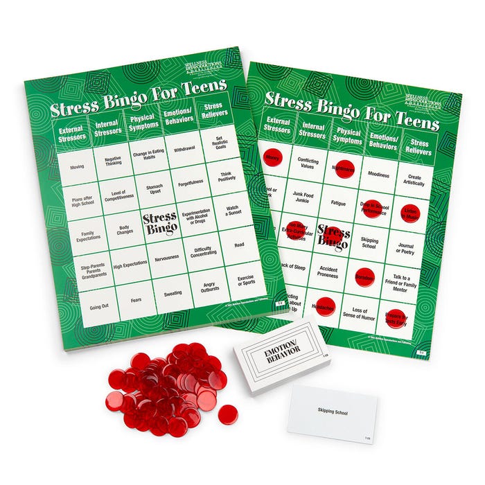 Wellness Reproduction Stress Bingo for Teens