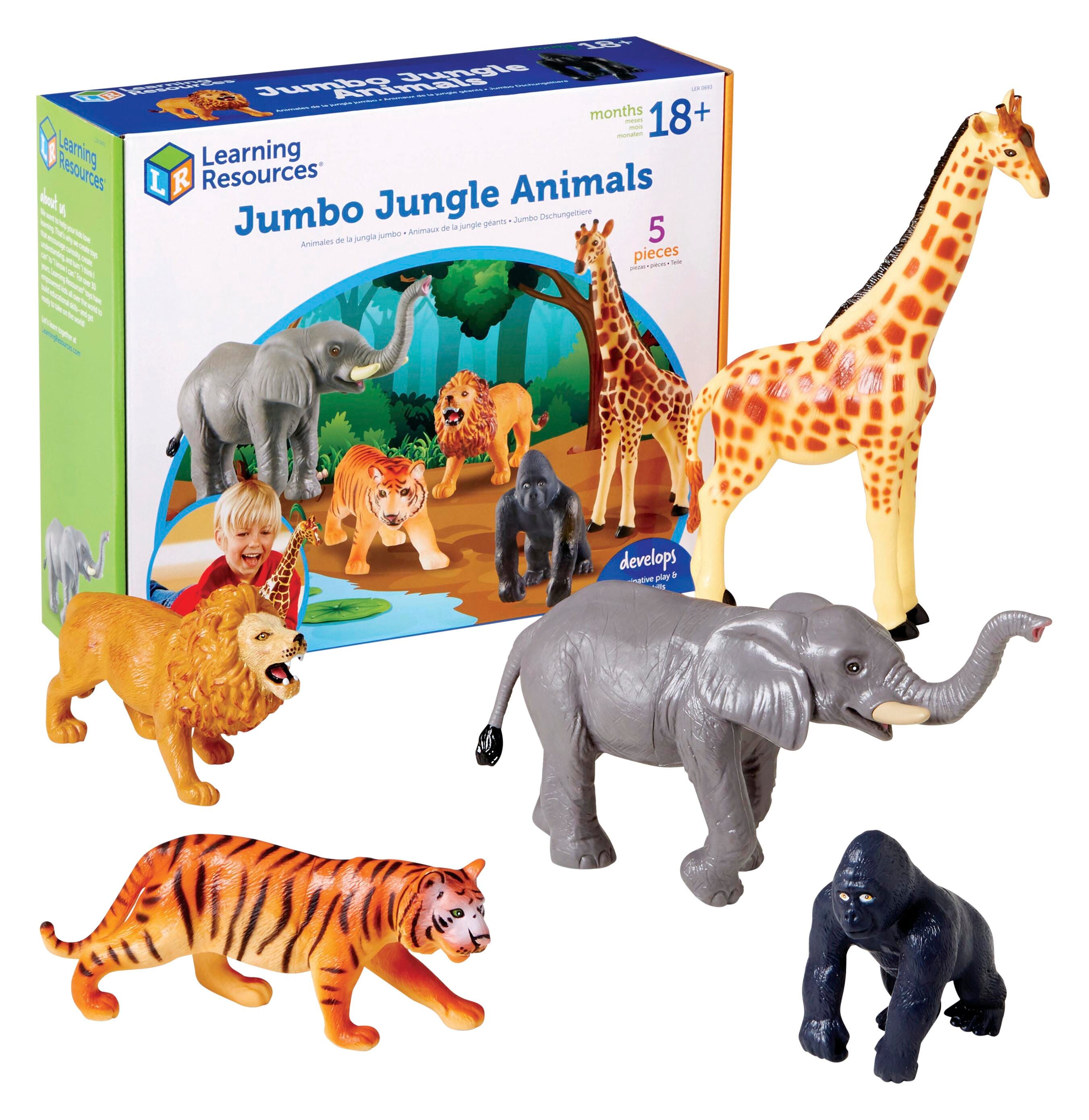 Learning Resources Jumbo Jungle Animals, Set of 5 1290859