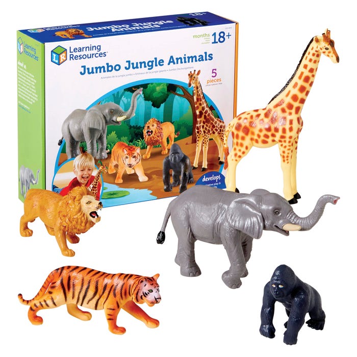 Learning Resources Jumbo Jungle Animals, Set of 5