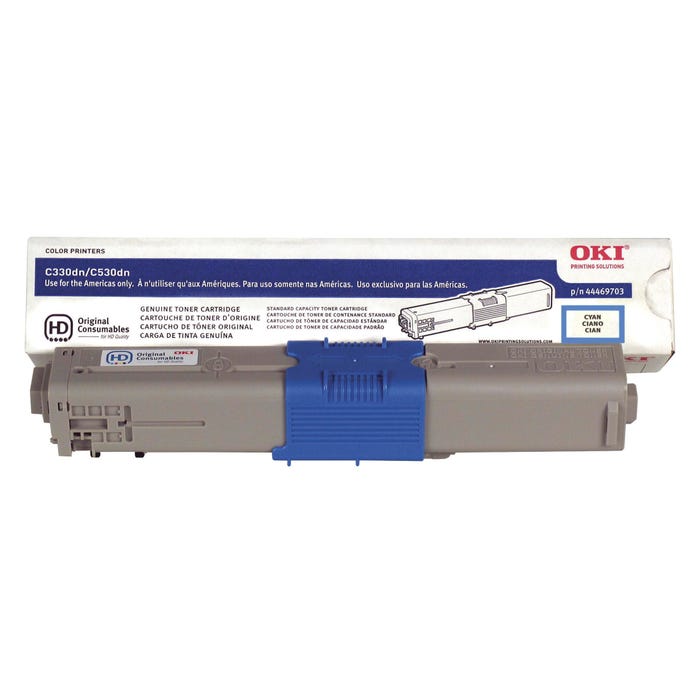 Okidata Ink Toner Cartridge, 44469703, Cyan