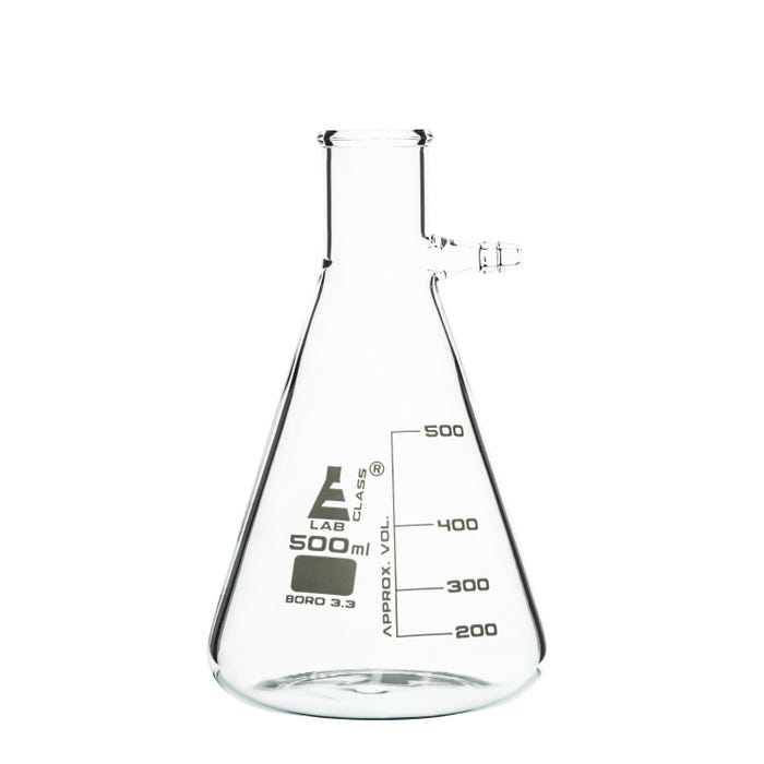 Eisco Labs Filtering Flask with Side Arm, Glass, 500mL