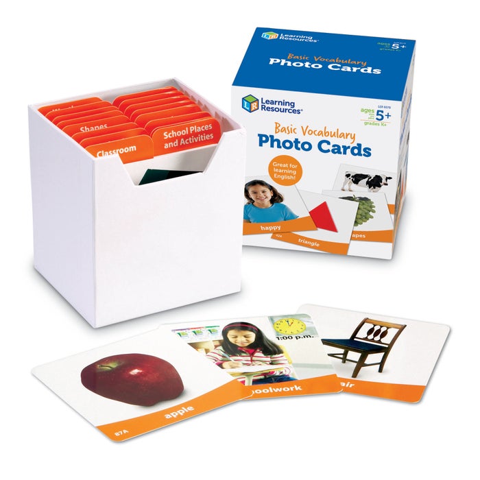 Learning Resources Basic Vocabulary Photo Cards, Set of 156
