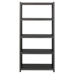 Lorell 3,200 Pound Capacity Riveted Steel Shelving, 5-Shelf, 36 x 18 x 72 Inches, Black