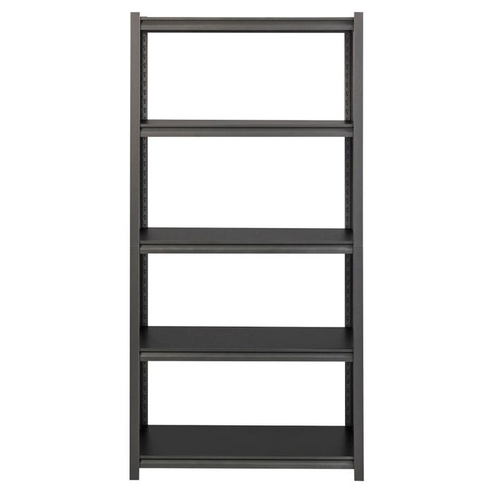 Lorell 3,200 Pound Capacity Riveted Steel Shelving, 5-Shelf, 36 x 18 x 72 Inches, Black