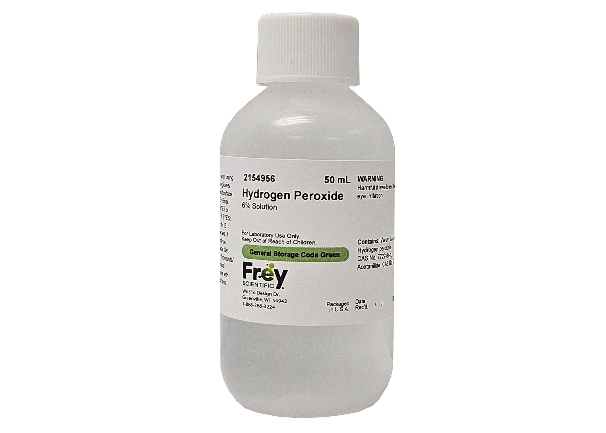 Frey Scientific Hydrogen Peroxide, 6 Percent, 50mL 2154956