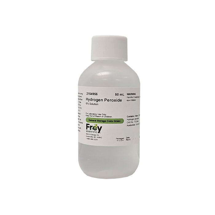Frey Scientific Hydrogen Peroxide, 6%, Lab Grade, 50mL