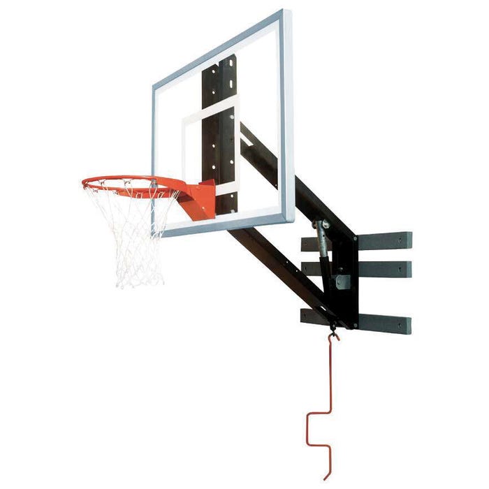 Bison ZipCrank Adjustable Height Basketball Shooting Station with Glass Backboard, 54 x 36 Inches, Steel