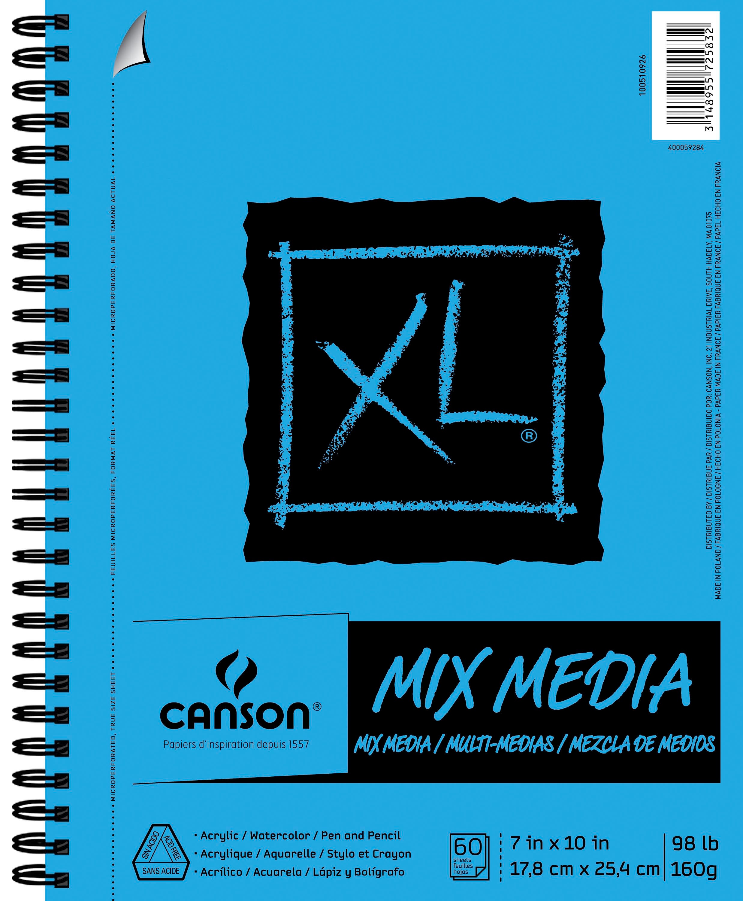 Image for Canson XL Mixed Media Paper Pad, 98 lb, 7 x 10 Inches, 60 Sheets from School Specialty