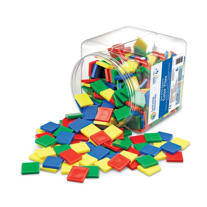 Learning Resources Plastic Mosaic Tile, Assorted Colors, Pack of 400