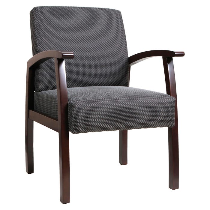 Lorell Deluxe Guest Chair, 24 x 25 x 35-1/2 Inches, Charcoal/Espresso