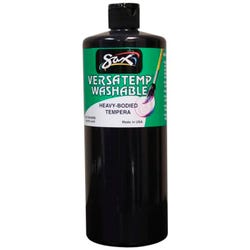 Sax Versatemp Washable Heavy-Bodied Tempera Paint, 1 Quart, Black 1592671