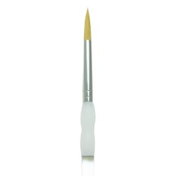 Royal & Langnickel Soft Grip Round Golden Taklon Fiber Non-Slip Rubber Grip Acrylic Handle Paint Brush, Size 6, Pack of 12