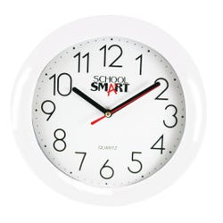 School Smart Wall Clock, 10 Inches, White Dial and White Frame 1543109
