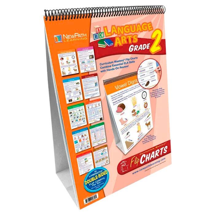 NewPath Learning Language Arts Write-On/Wipe-Off Flip Chart Set, Grade 2