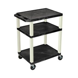 Image for Luxor 3-Shelf Tuffy Cart Without Power, Blue Shelves, Black Legs, 24 x 18 x 34 Inches from School Specialty
